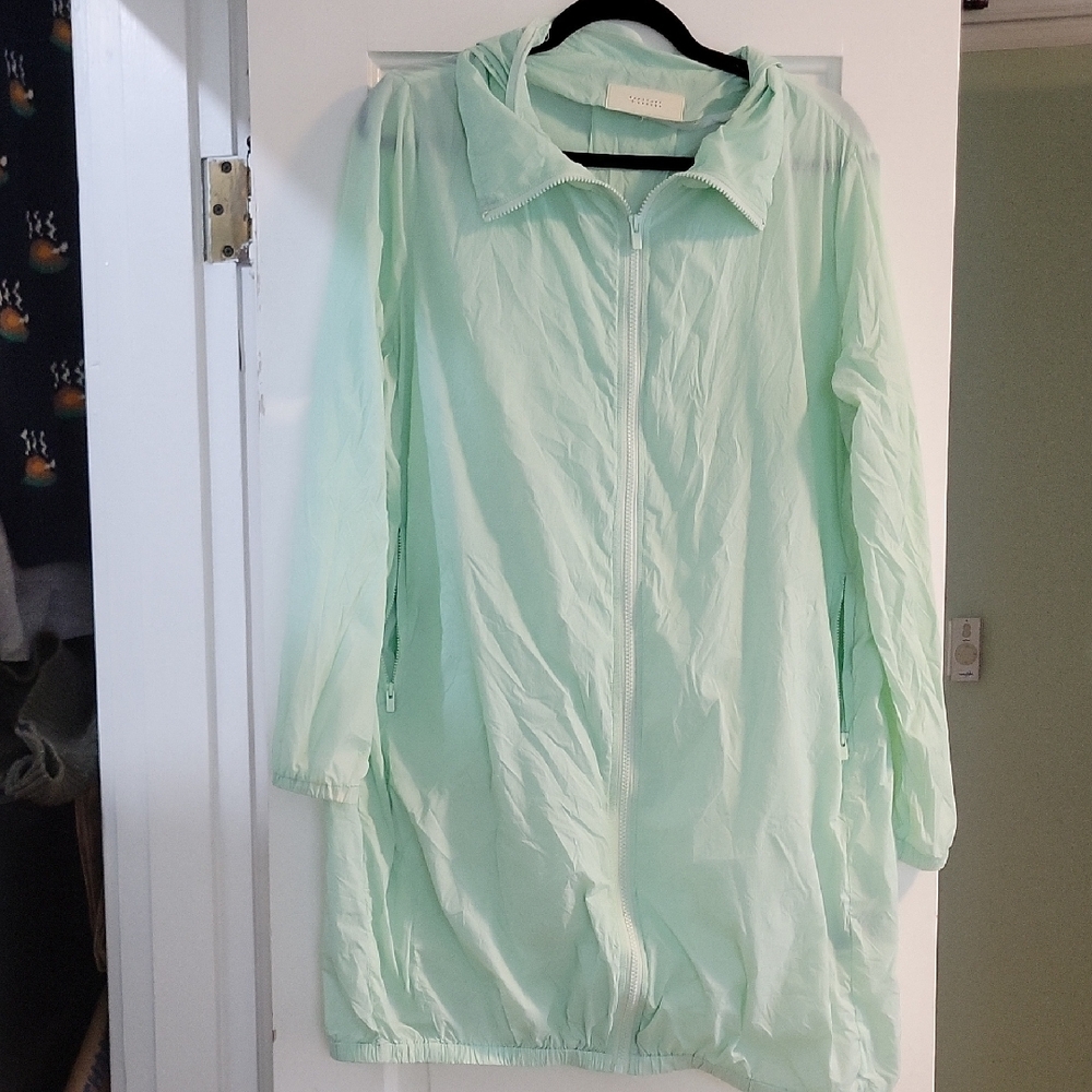 Gertrude + Gaston Mint Green Zip-Up Nylon Jacket With Hood - Capucine - M